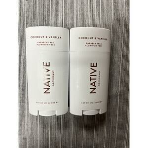 2 Coconut & Vanilla Native Natural Deodorant without Aluminum and Parabens
